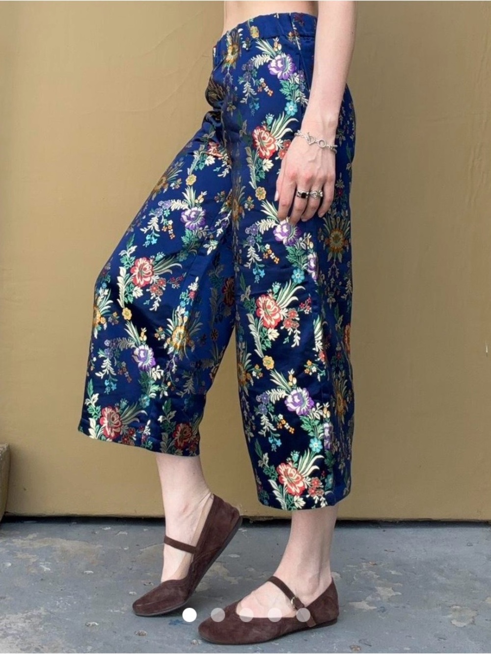 Free People Embroidered Floral Wide Leg Pants